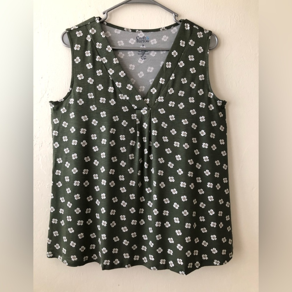 Womens CROFT & BARROW Semi Loose Sleeveless Top Size 5X Stretch New